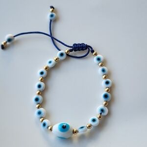 Blue and White Evil Eye Bracelet